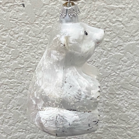 Discovery Channel Store Lauscha Krebs Glass White Polar Bear Handblown Ornament - Picture 13 of 16